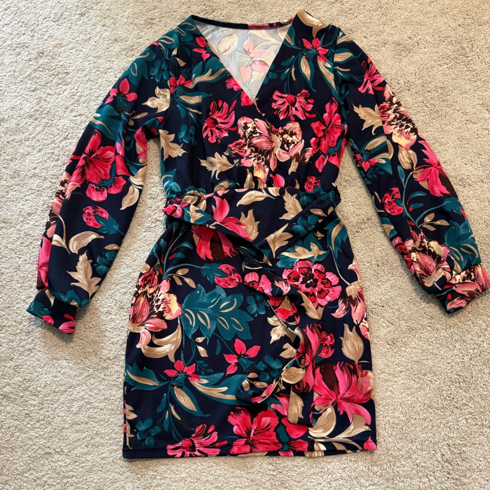Amazon Floral Mini Dress - Black, Red, Green